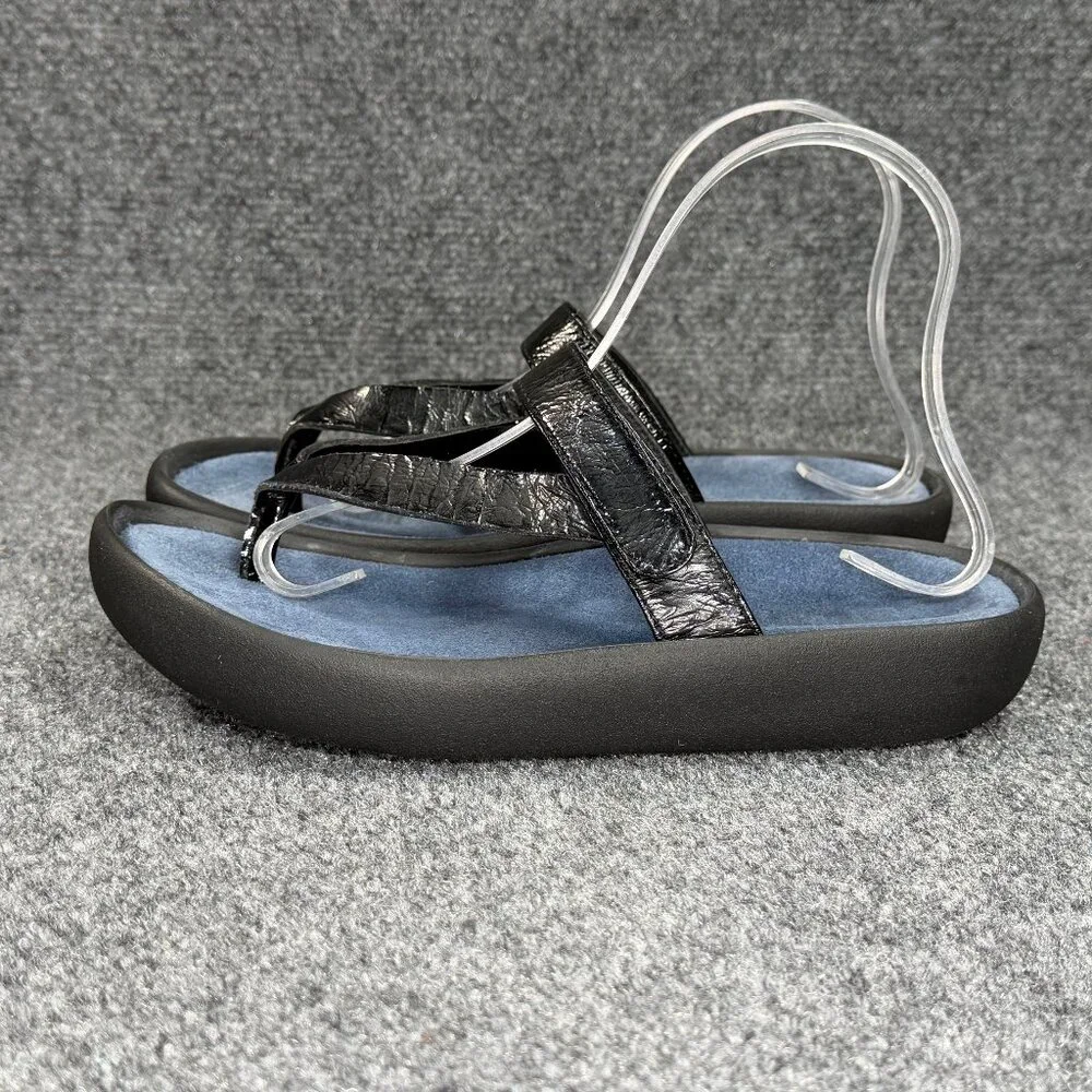 Wolky Tahiti Thong Sandals Women's 7 Black Comfort Casaul Summer Beach Flip Flop